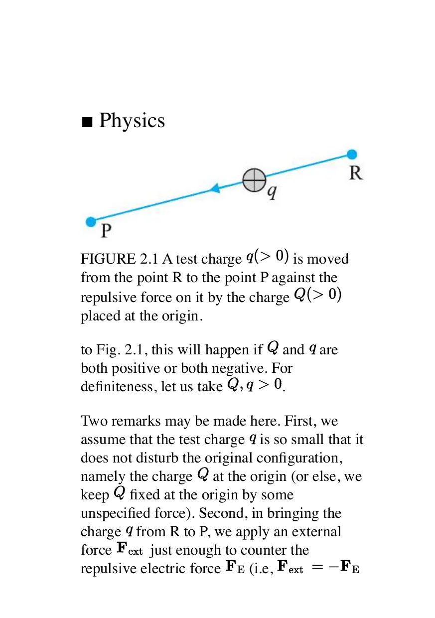 The same physics material reflowed with readable text, a clear diagram and crisp equations